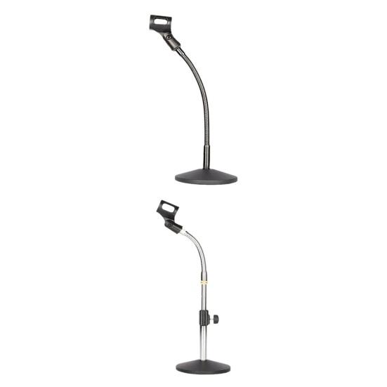 Yousheng Desktop-Mikrofonstativ Schwanenhals Metall Schwerlast Mikrofonhalter für Handmikrofone Tragbare Stabile Mikrofonhalterung für Tisch Schreibtisch
