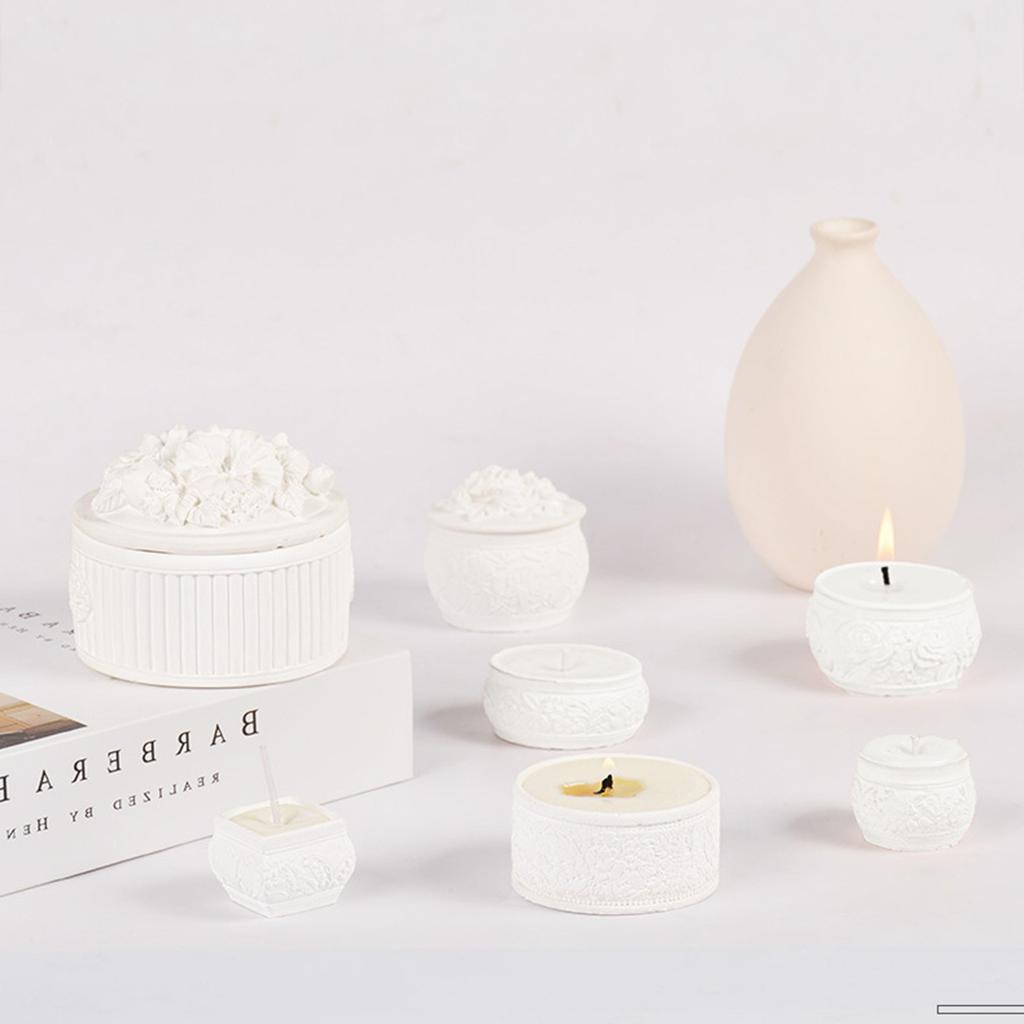 Rose Bottle Dripping Glue Mold Diy Gypsum Ornaments Aromatherapy Candle Holder 3D Flowers Rose Storage Box Silicone Mold
