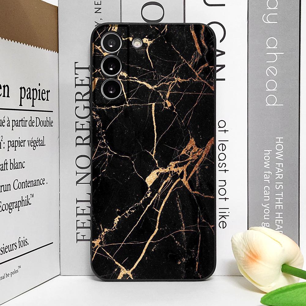 Colored Marble Pattern Phone Case for Samsung S25 S24 S22 S20 S23 Plus Ultra S21 S23 FE 5G Shockproof Soft Silicone Cover Fundas