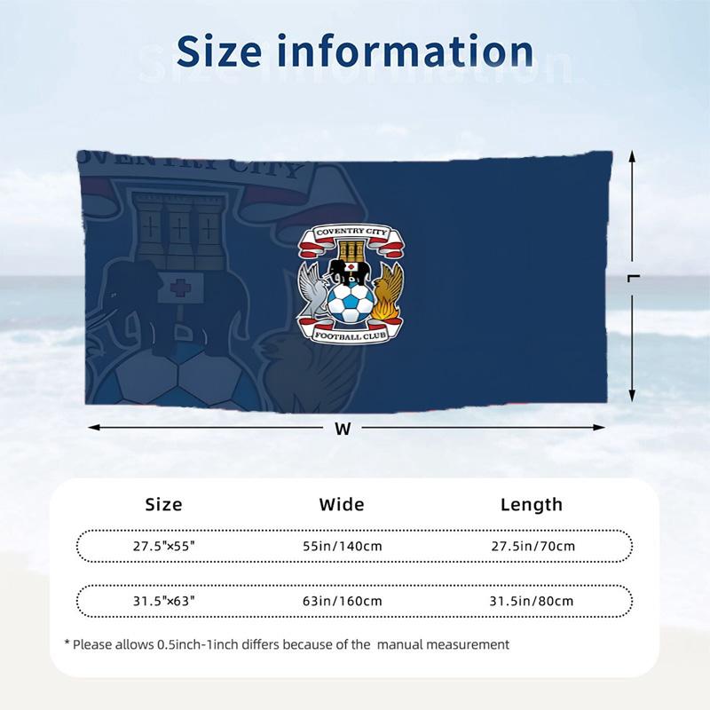 Coventry City F.C. Beach towels also serve as bath towels summer essential a musthave for the outdoors the beach and the pool