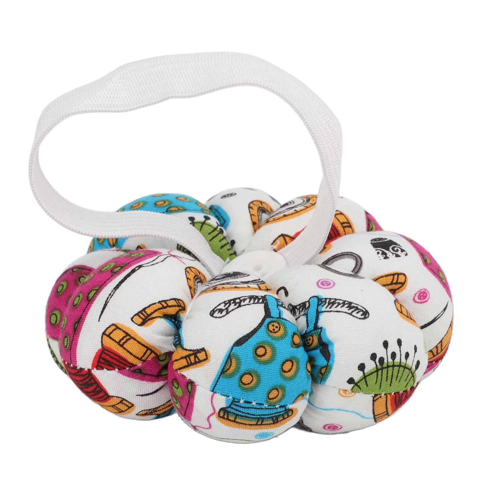 

Игольница в форме тыквы, милый мультяшный, изысканный, крепкий, пушистый, коллекционный игольчатый элемент с резинкой разноцветный