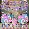 Birthday Theme Party Decoration Banner Pull Flag Cake Flag Balloon- Set