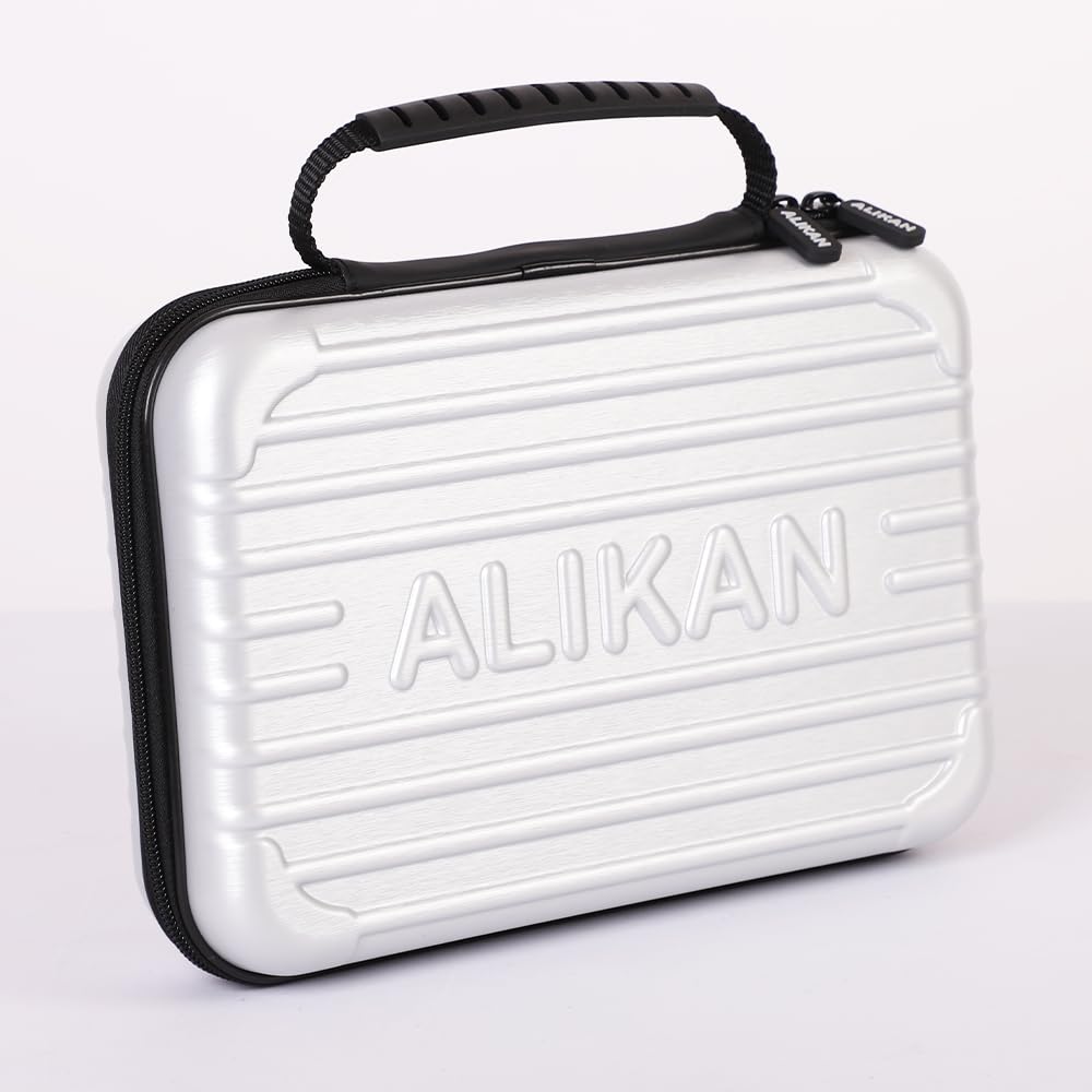 

ALIKAN Table Tennis Racket Lightweight and Sports Equipment with Card Holder Case, Polycarbonate, Durable, Bag, Portable, (Silver)