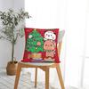 Bubu Dudu Xmas Panda Bear Square Pillow Case Merry Christmas Gifts Cushion Cover Polyester Decor Pillowcase For Home 40*40Cm