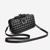 Gothic Style Textured Black Shoulder & Crossbody Bag with Rivets for Women