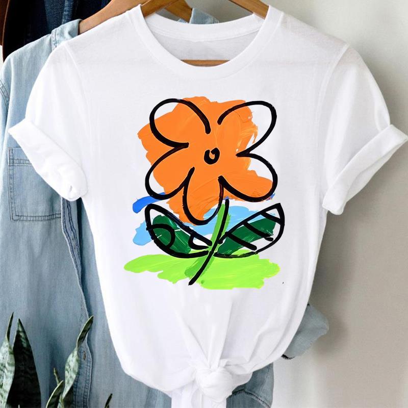 (Asian Size) Tee sweet letter cute Graphic T Shirt Fashion Women Clothing Casual Lady Female Top spring summer Printed Short Sleeve T-shirts