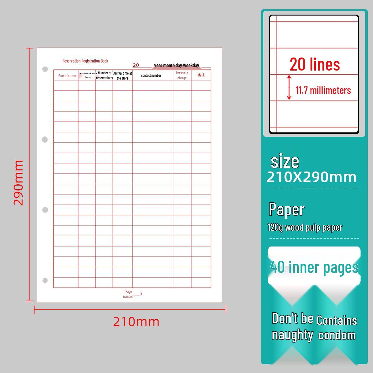 Soft Leather Loose-Leaf Reservation Book for Guest Seating & Hotel Banquet Registration