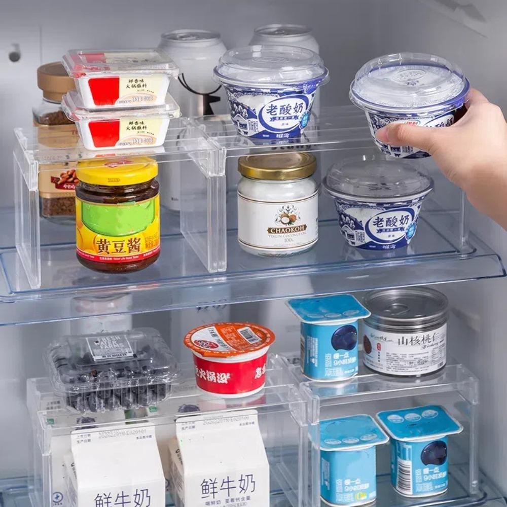 Save Space Refrigerator Storage Rack Transparent Fridge Layered Separator Shelves  Kitchen