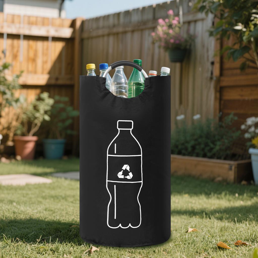 82L Empty Bottle Storage Basket Wastewater Bottle Collection Bag Folding Storage Bag Large Capacity Bin with Aluminum Handle