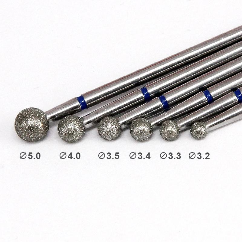 Nail Polishers Diamond Rotary Burs 5.0/4.0/3.5/3.4/3.0/2.5 Nail Drill Bits Manicure Pedicure Set 0-35000rpm Professional