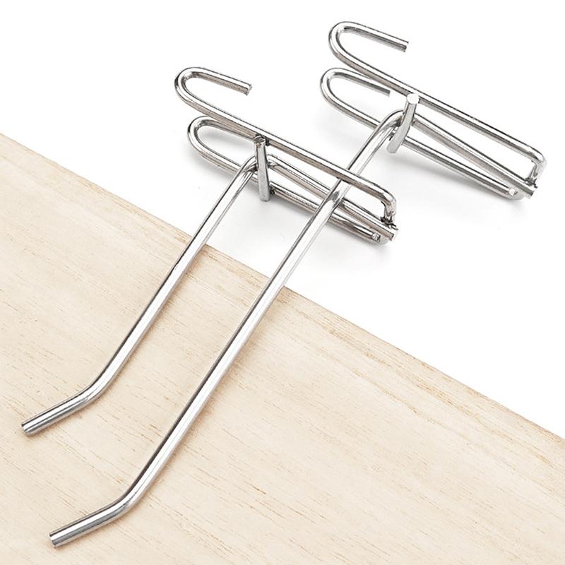 10Pcs 5-25Cm Screen Hooks Supermarket Stainless Steel Grid Hooks 3.2Mm Thickness Wire Mesh Hanging Hooks For Screen Grid
