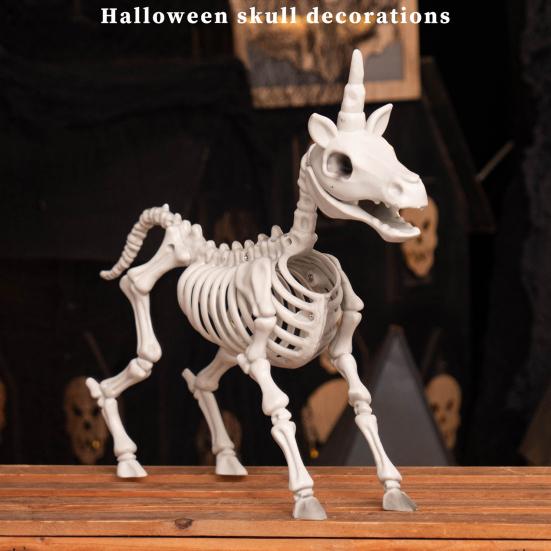 Halloween Skeleton Animal Figurine Large Plastic Skeleton Bone Statue for Lawn Yard Graveyard Home Tabletop Decor