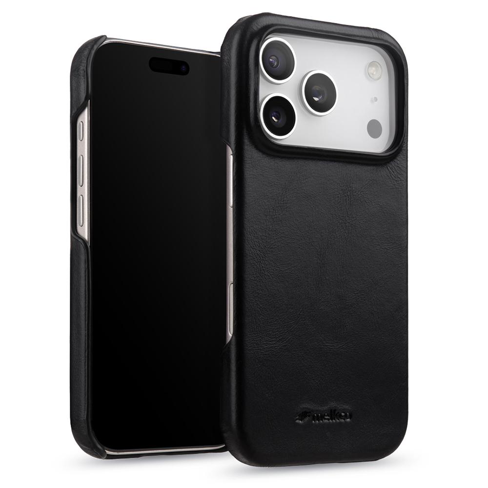 MELKCO Etui na iPhone 17 Pro Kompatybilne z MagSafe Woskowana Skóra Licowa PC Tylna Pokrywa Telefonu