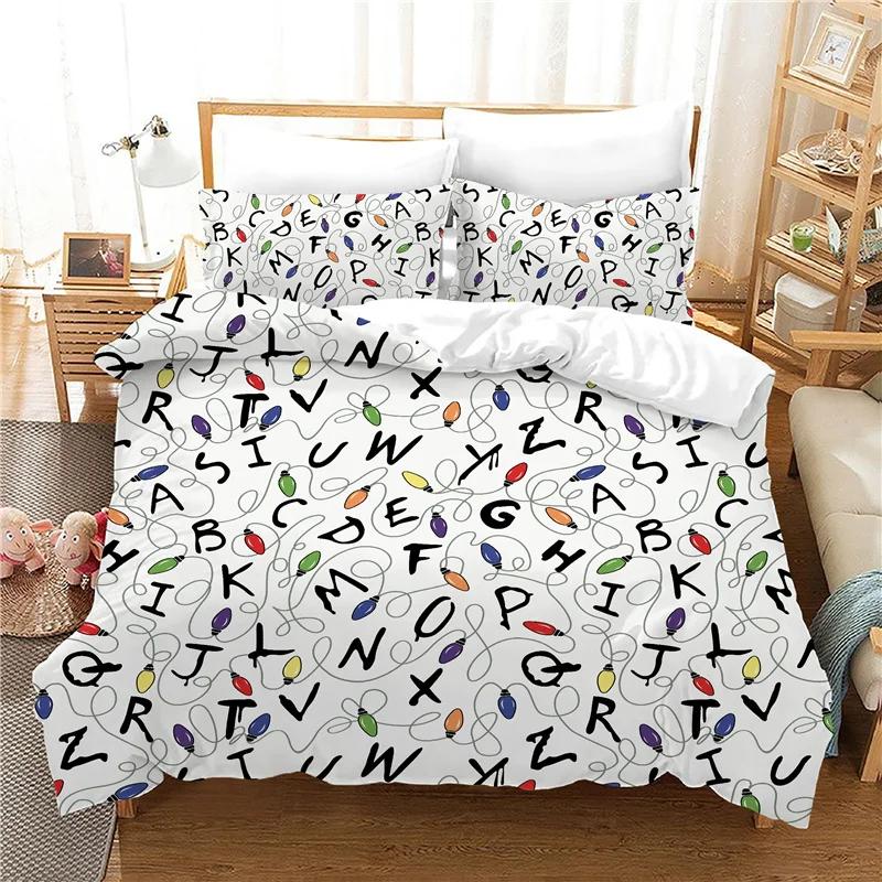 New Bedding Set Print Modern Simple Series Home Textile Bedclothes Microfiber Fabric Beddings Cute Single 140x210cm BedCover