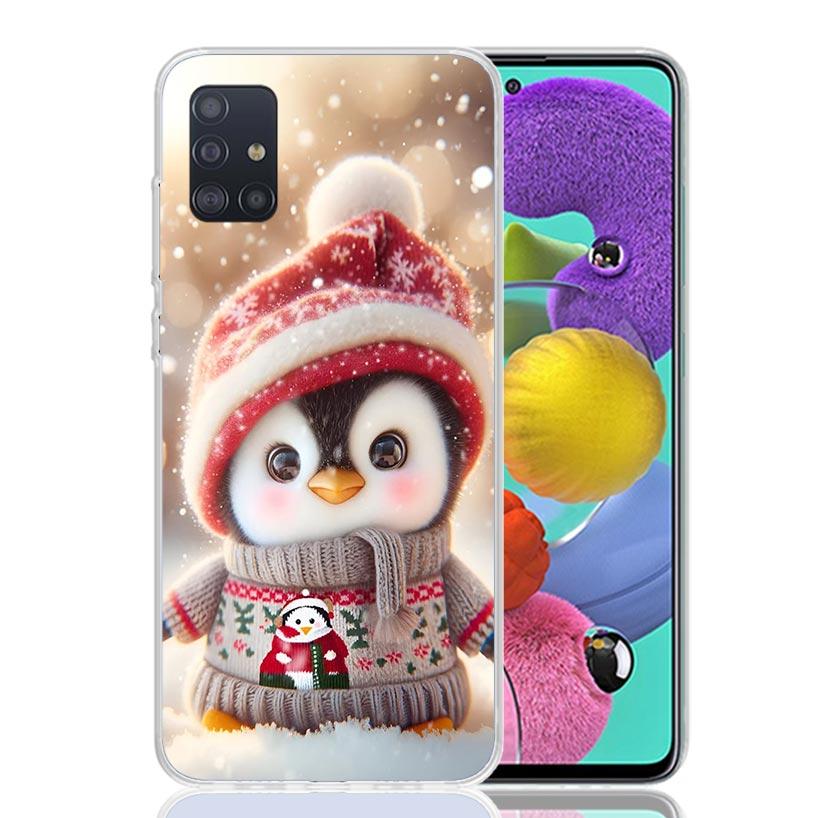 

Christmas Penguin Phone Case for Samsung Galaxy A52 A51 A50S A12 A22 A32 A72 A10S A30S A31 A71 Note 20 Ultra 10 Plus S10 Galaxy Samsung A51 4G
