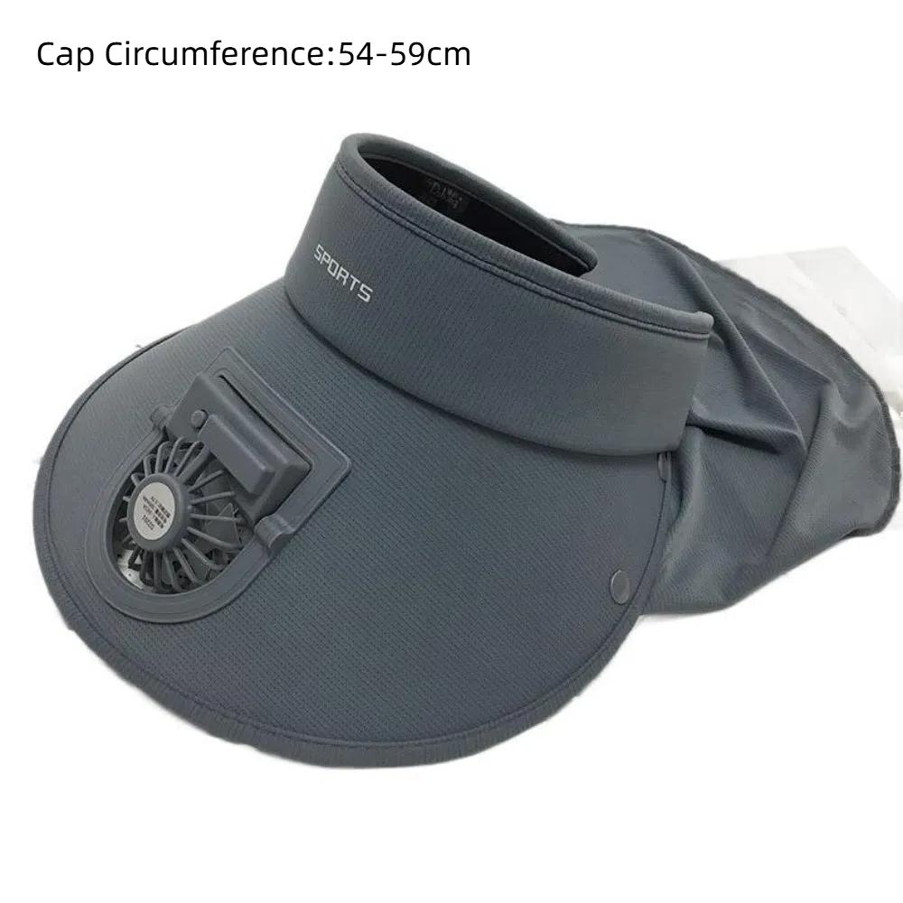 Empty Roof Cooling Fan Hat Usb Charging Peaked Cap New Sun Visor Hat  Men Women