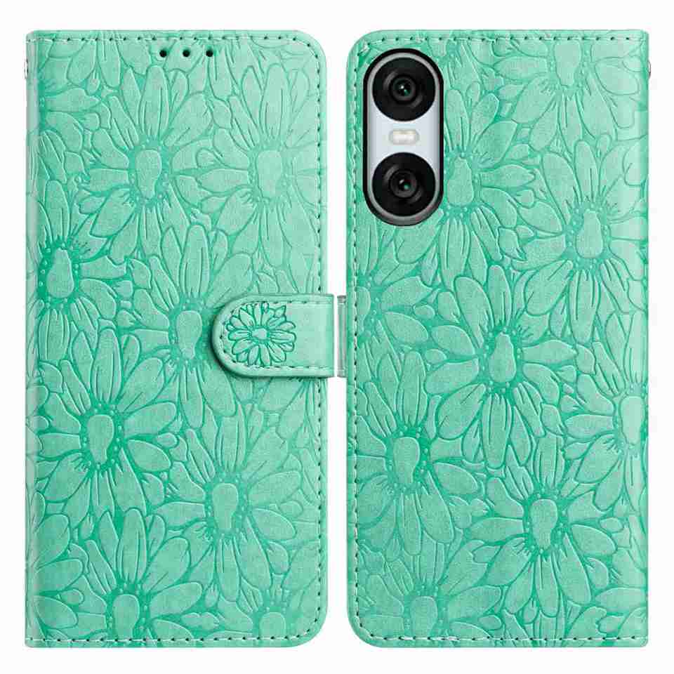 Custodia a libro con margherite in rilievo a 10 colori per Blackview A85/A53 Pro/A53. ZTE Blade A52 lite,Axon 40 Pro,A52,V50 Smart,A34. Sony Xperia 1V, Xperia 10V...