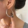 Hiphop Rock Big Waterdrop Hoop Earrings For Women Fashion Jewelry Steampunk Simple Hollow Geometry Ear Hook Girl Gift
