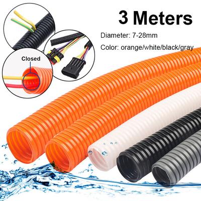 3 Meter 7 mm - 28 mm PP isoliertes Wellrohr Leitungsrohr Schlauch Gewindeschlauch Kunststoffbalg Schutzhülle