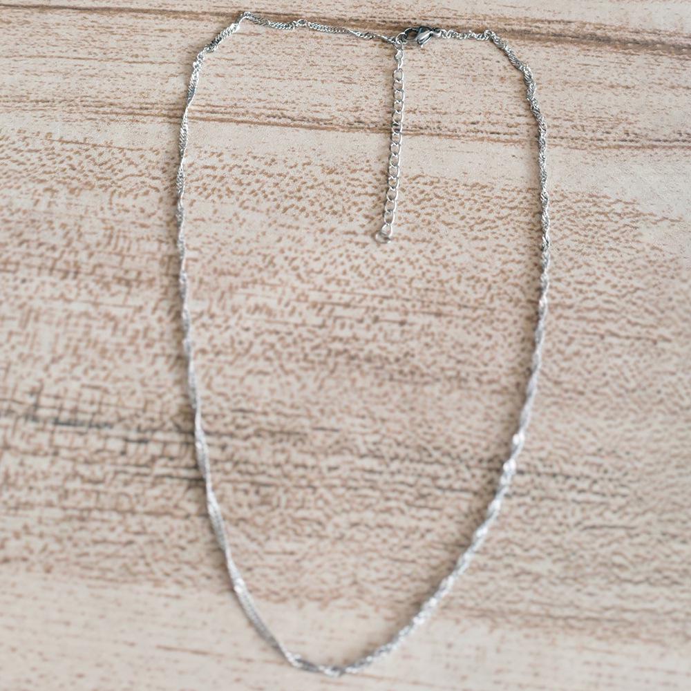 Нержавеющая сталь с покрытием 18 карат, цепочка-колье  Волна  (Нет подвески)