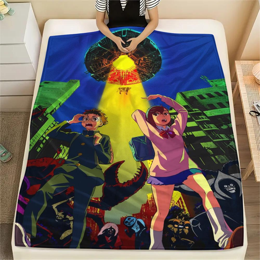 1Pc Dandadan Anime Print Flannel Blanket, High quality Comfortable for All Seasons, Home Decor, Warmth and Comfort, Perfect for Christmas Gifts 33