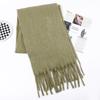 Imitation Cashmere Scarf for Women Winter Warm Thickening New Solid Color Scarf for Men Thick Tassel Woolen Scarf