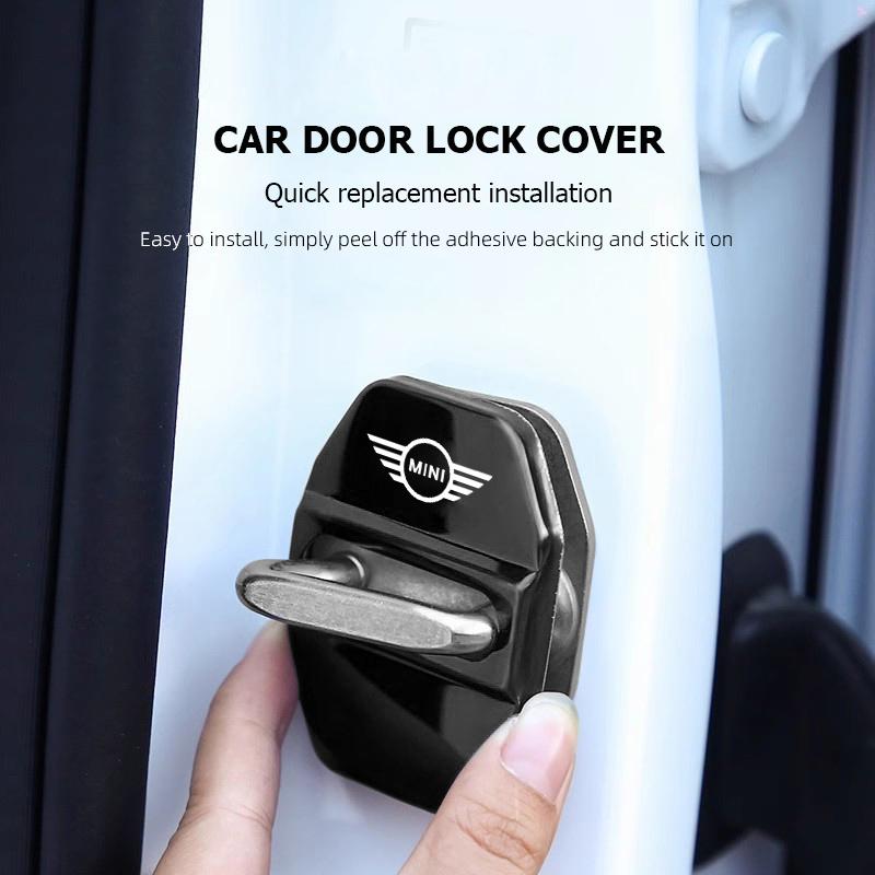 4 Pièces Cache-Serrure de Porte de Voiture Décoratif Auto Pour MINI One Cooper JCW Countryman Clubman Cabrio Paceman Coupe Roadster F57 Cache-Moyeux
