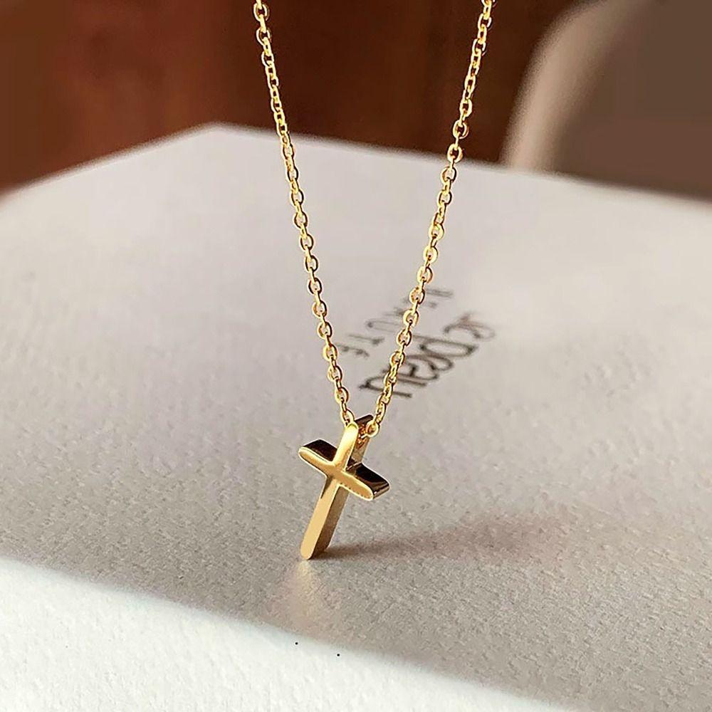 Titanium Steel Clavicle Necklace Non-Fading Pendant Clavicle Chain Fashion Necklace  Women