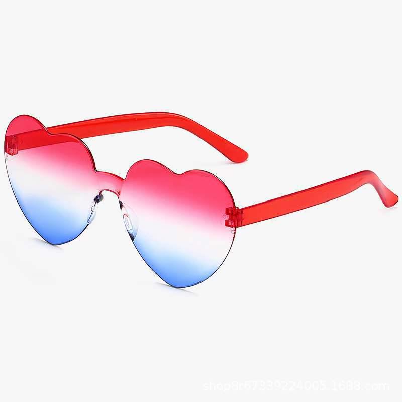 Trendy Heart-Shaped European-American Sunglasses for Women - Masquerade Party & Fun Glasses