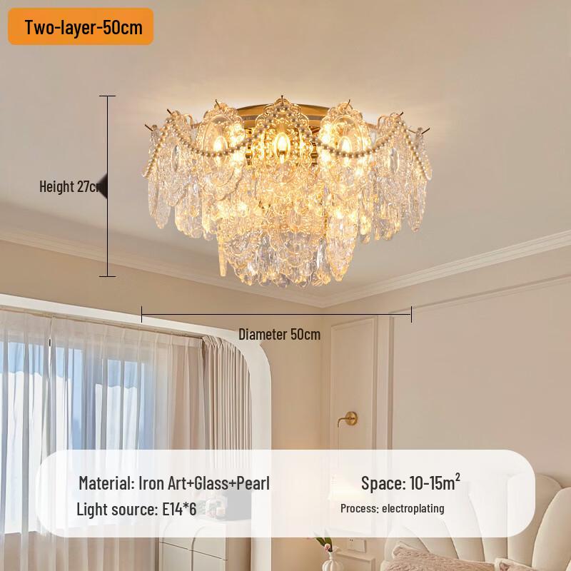 Oeny French Light Luxury Crystal Ceiling Lamp
