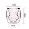YWDL Double Wall Glass Coffee Mug Cartoon Cute Cat Milk Juice Cup Home Office Cat Claw/Paw Cup For Girl Gift