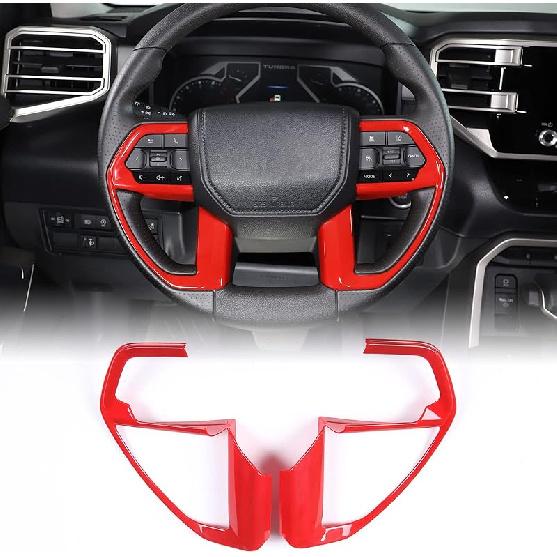 Aungy Center Console Steering Button Panel Trim Cover Compatible With Toyota Tundra/Sequoia -2025 Tacoma 2024+ Central Control Steering Panel