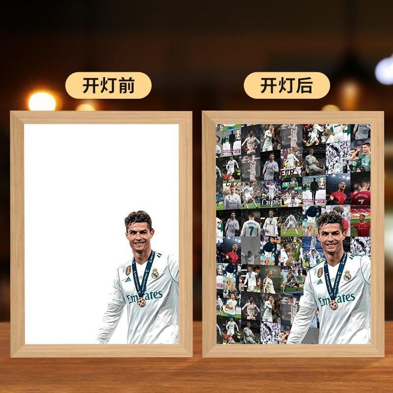 CR7 Light Painting LED Lamp Cool Gift for Football Fans Boy Boyfriend Dad