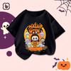Children's Halloween T-shirt, Children's Halloween Costume, with a Unique Labubu Print Girl Round Neck Short Sleeved Top