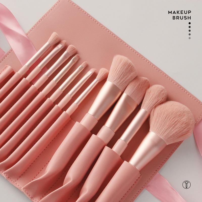 Slim Waist 11-Piece Makeup Brush Set: Beginner's Beauty Tools for Powder, Blush, Eyeshadow, and Foundation