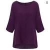Women T-Shirt Solid Color Casual Top Short Sleeve Linen Blouse