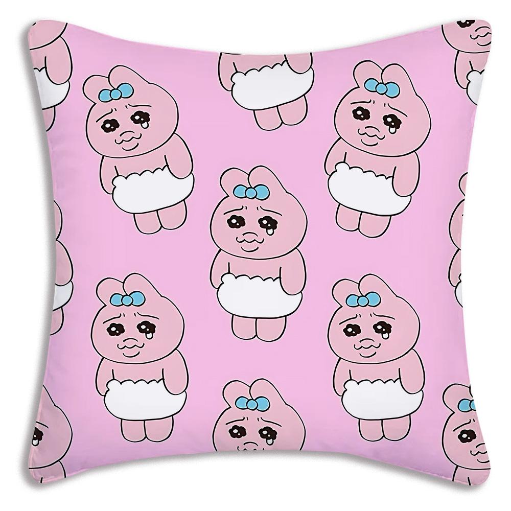 Süße Cartoon O-Opanchu Usagi Kissenbezüge Cartoon Sofa Dekoratives Zuhause Zweiseitiger Druck Kurzer Plüsch Süßer Kissenbezug