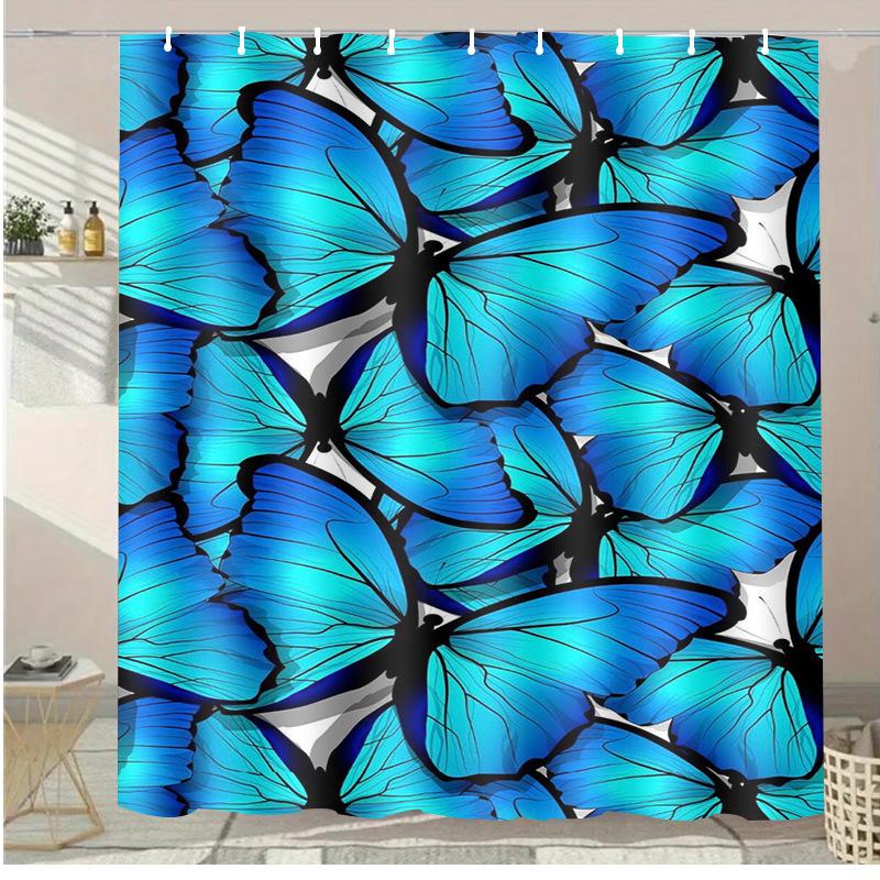 Cartoon Ice Cream Cake Washable Dirt-Resistant Shower Curtain Shower Head Waterproof Polyester Bath Curtain For Home Decor