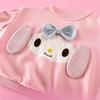 Adorable Girls' Cartoon Bow Sweatshirt & Lace Sweatpants Set - 2025 Autumn Collection