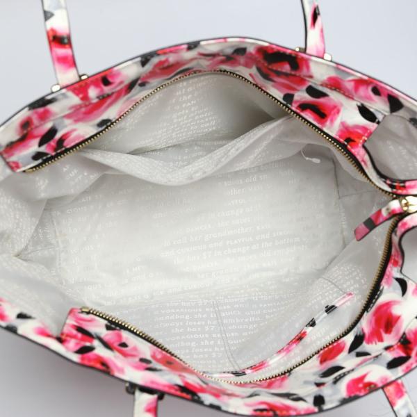 Kate Spade Floral Shoulder Tote Bag PVC Red Women Used