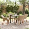 VidaXL 5-Piece Garden Dining Set In Beige Poly Rattan 3261699