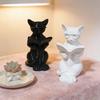 Statue de Chat Liseur Imprimée en 3D, Figurine de Chat Tenant un Livre et des Lunettes, Sculpture Animale Décorative Moderne pour la Décoration de la Maison et du Bureau