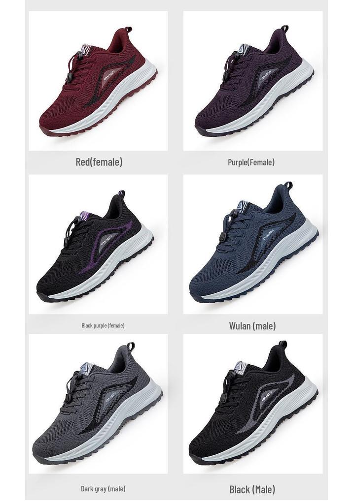 Comfortable Non-Slip Elderly Shoes: Lightweight Mesh Casual Sneakers with Soft Sole, Ideal for Spring and Autumn Walking.