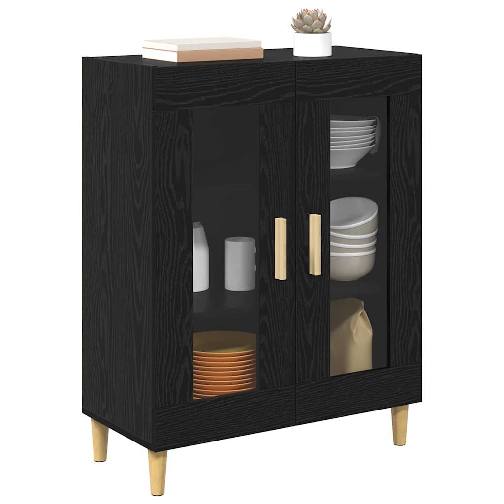 Sideboard Black Oak Look 69.5 X 34 X 90 Cm Engineered Wood