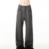 Old money wind bamboo pattern vintage spring and autumn new women's loose trousers men's retro straight pants