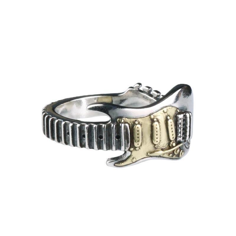 Jewelry Fashion Open Ring Rock Music Guitar Ring Ring Retro Men