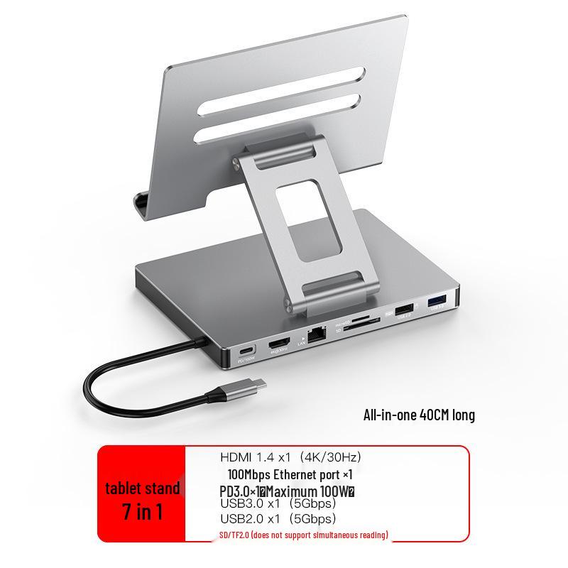 Station d'accueil pour tablette avec HDMI, Ethernet, Hub USB 3.0, Support Rotatif et Pliable