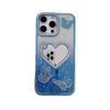 Sparkling Diamond Love Mirror for IPhone 16 Promax Phone Case for Apple 15 Water Ripple Gradient Soft Case