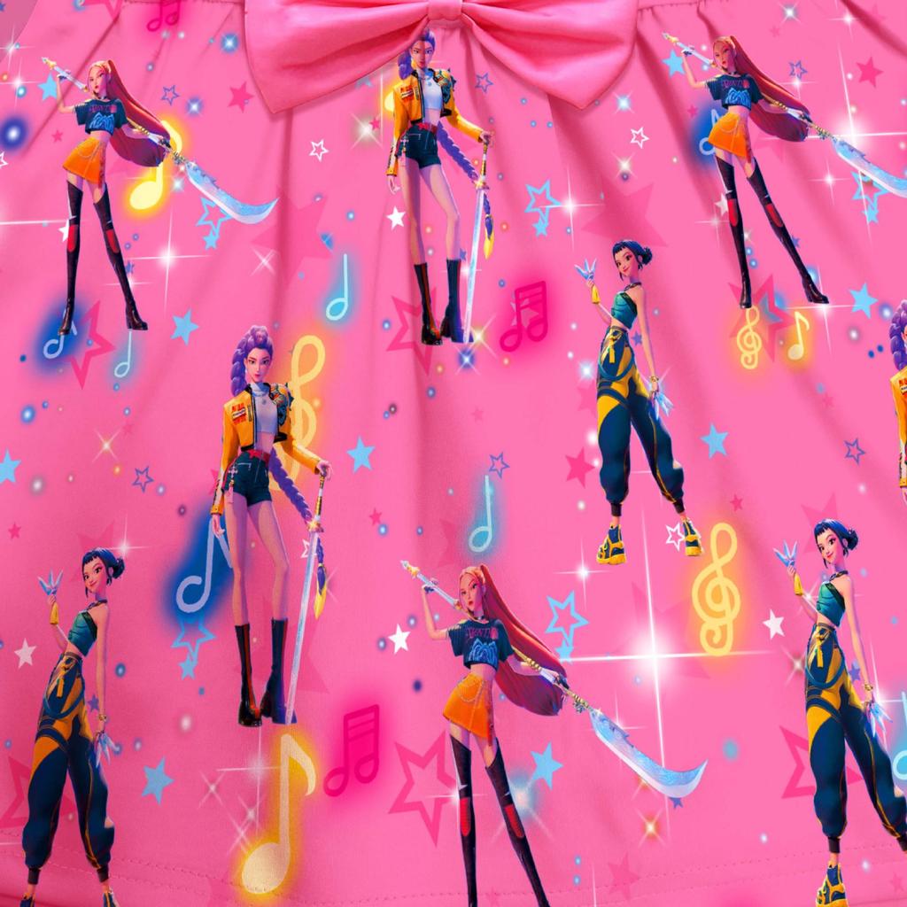 Em estoque: Vestido Formal com Saia e Laço Digital Print The Witcher Girls 94209