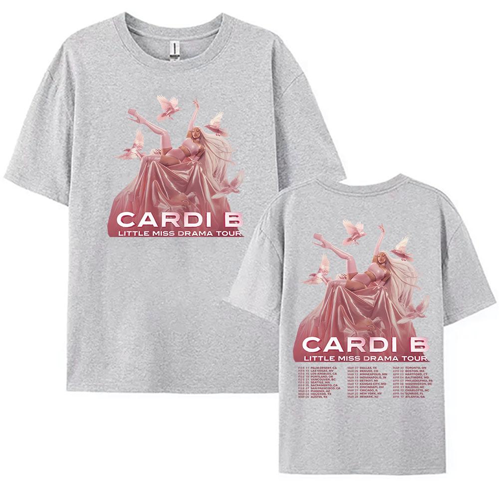 LittleMiss Drama Tour T-shirt Cardi B Singer Graphic Print Tshirts Cotton Short Sleeve Loose Tee-shirt Unisex Streetwear Women